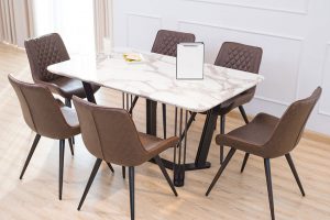 Bàn ăn Concorde mặt đá vân mây