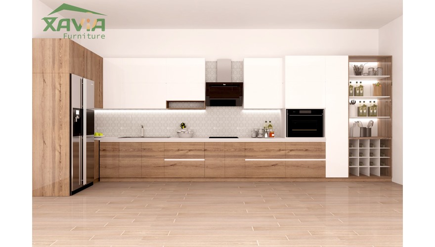 Tủ bếp nhà phố Nam Từ Liêm- thiết kế và thi công trọn gói – Chị Miền